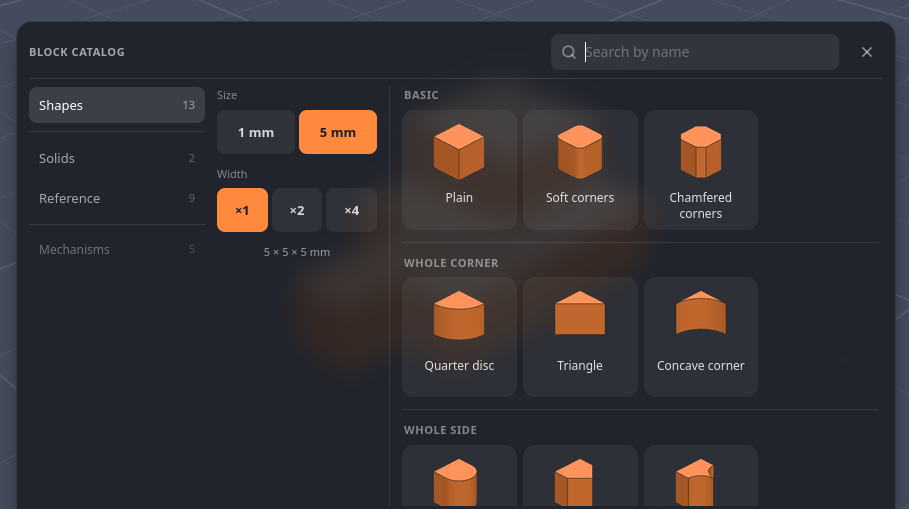 Shapes tab