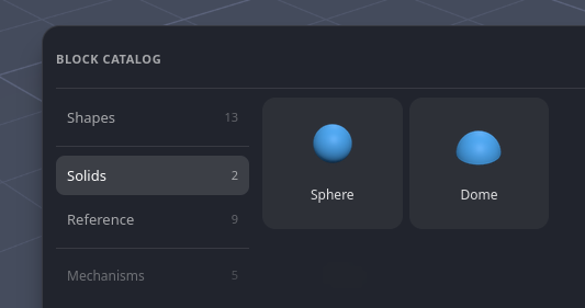 Solids tab