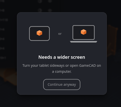 Small screen notice